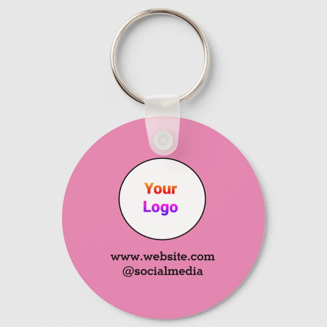 Simple minimal elegant custom logo here company  c keychain (Front)