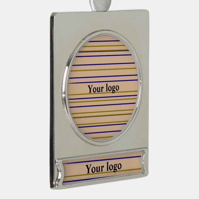 Simple minimal elegant custom logo here company  c silver plated banner ornament (Right)