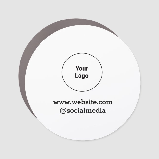 Simple minimal elegant custom logo here company  car magnet (Front)