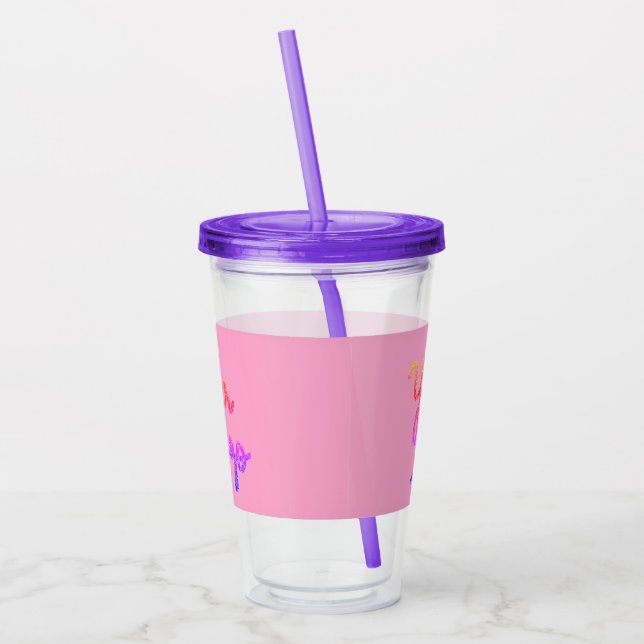 Simple minimal elegant custom logo here company cl acrylic tumbler (Left)