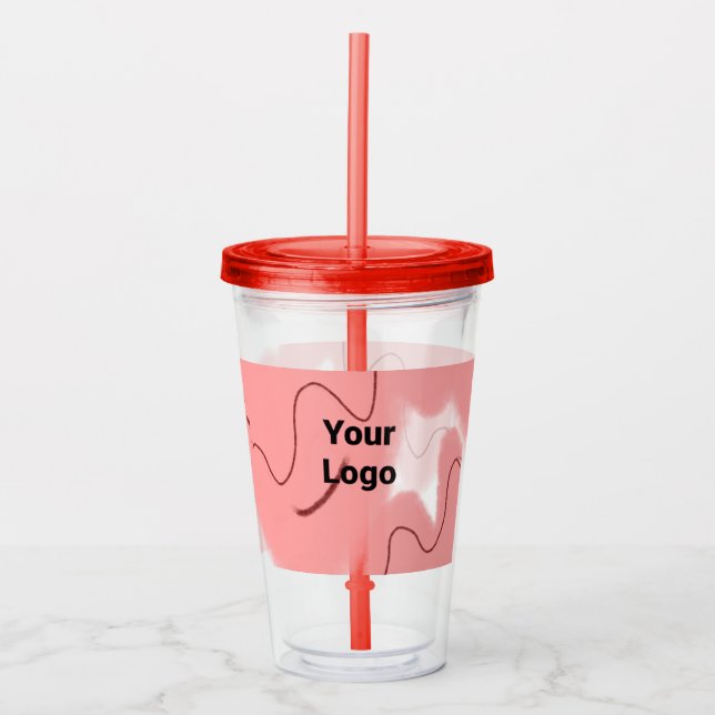 Simple minimal elegant custom logo here company cl acrylic tumbler (Front)