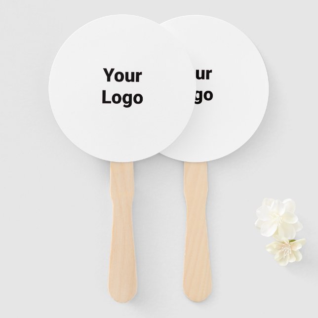 Simple minimal elegant custom logo here company cl hand fan (Front and Back)