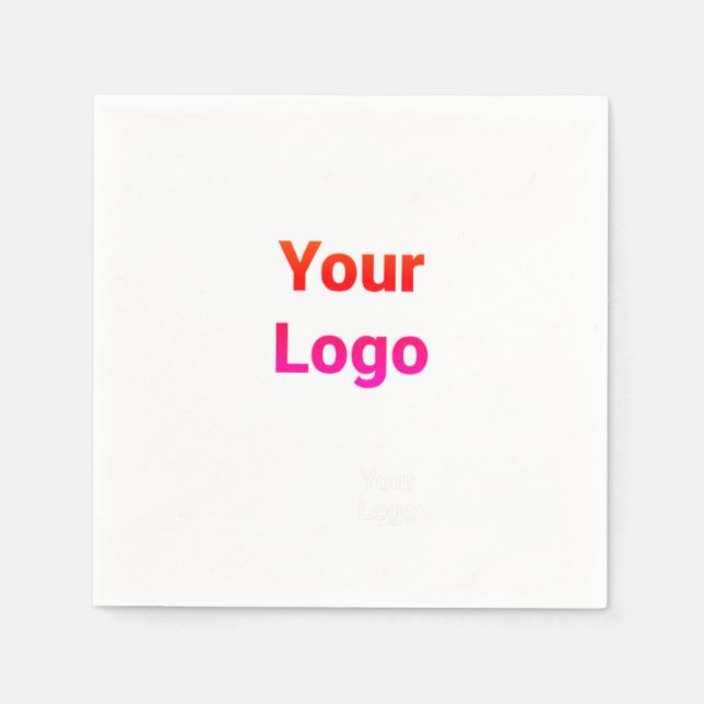 Simple minimal elegant custom logo here company cl napkins (Front)