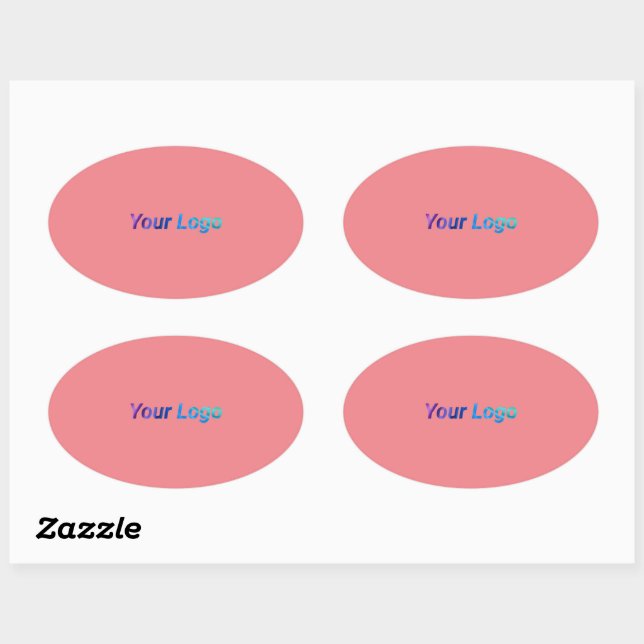 Simple minimal elegant custom logo here company cl oval sticker (Sheet)