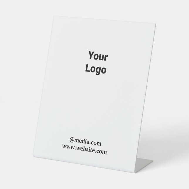 Simple minimal elegant custom logo here company cl pedestal sign (Front)