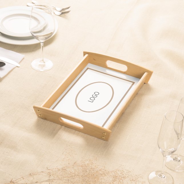 Simple minimal elegant custom logo here company cl serving tray (Front)