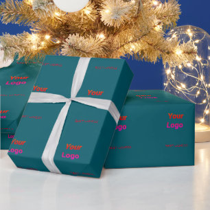 Simple minimal elegant custom logo here company cl wrapping paper
