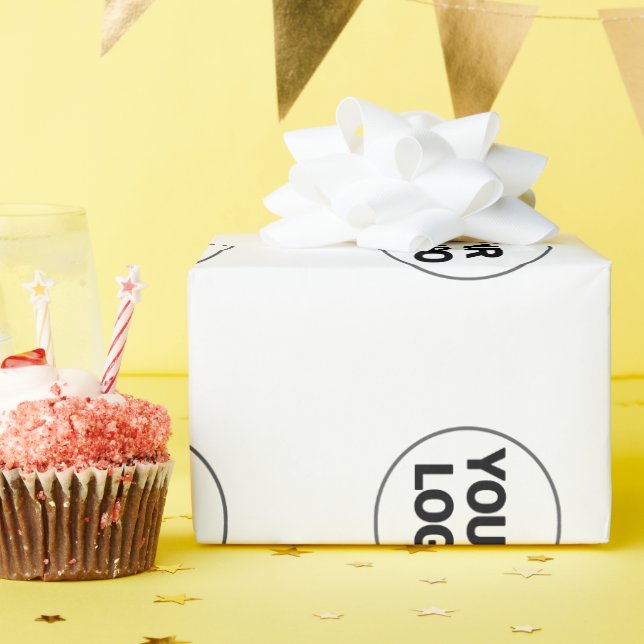Simple minimal elegant custom logo here company cl wrapping paper (Birthday Party)
