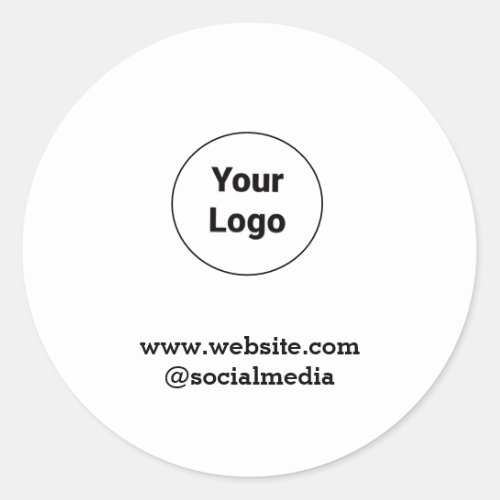 Simple minimal elegant custom logo here company  classic round sticker