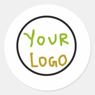 Simple minimal elegant custom logo here company classic round sticker