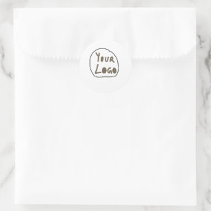Simple minimal elegant custom logo here company classic round sticker