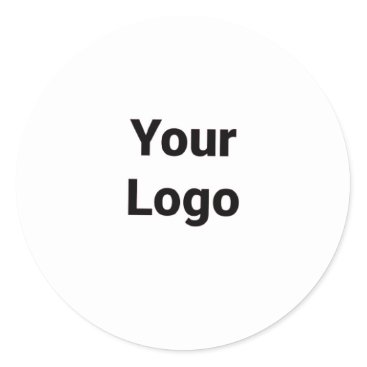 Simple minimal elegant custom logo here company classic round sticker