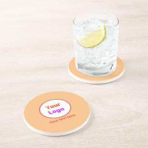 Simple minimal elegant custom logo here company coaster