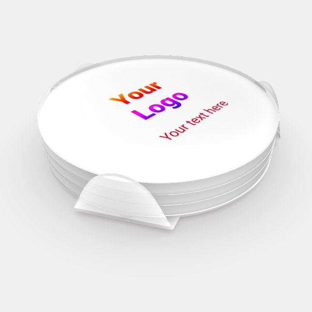Simple minimal elegant custom logo here company    coaster set (Set)