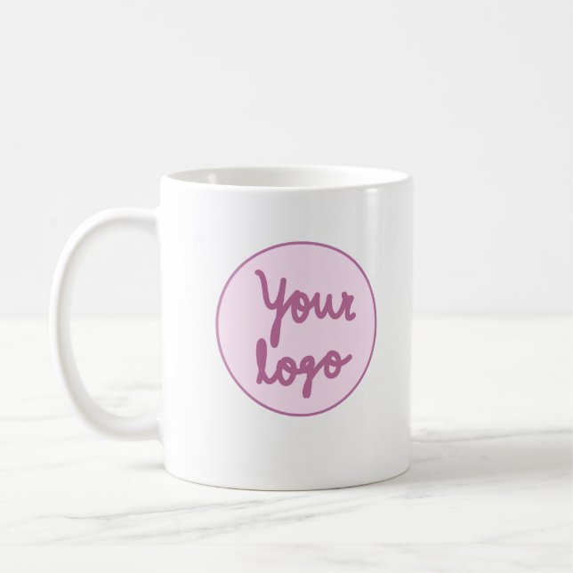 Simple minimal elegant custom logo here company  coffee mug (Left)