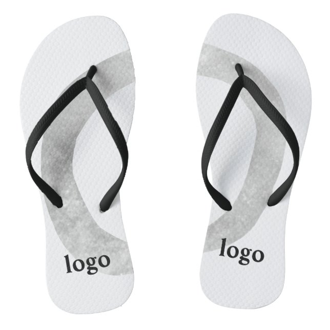 Simple minimal elegant custom logo here company  f flip flops (Footbed)