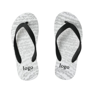 Simple minimal elegant custom logo here company f kid's flip flops