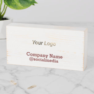 Simple minimal elegant custom logo here company f wooden box sign