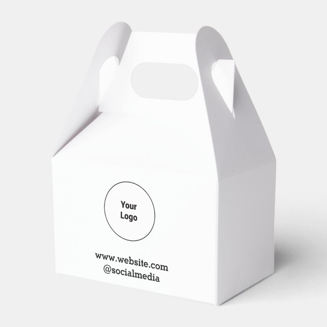Simple minimal elegant custom logo here company  favor boxes (Front Side)