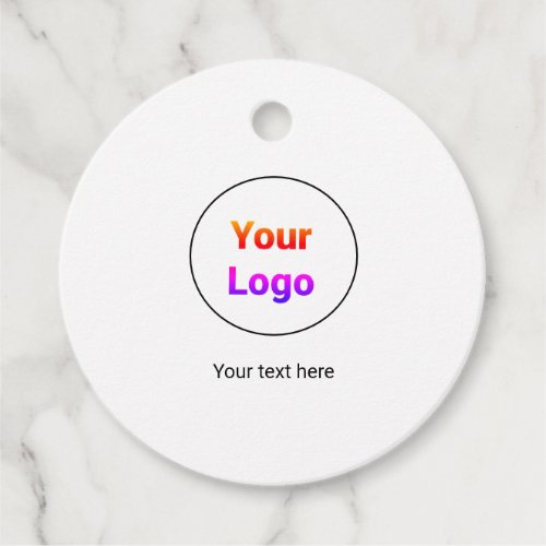Simple minimal elegant custom logo here company   favor tags