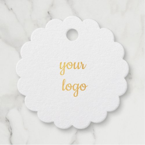 Simple minimal elegant custom logo here company  g foil favor tags