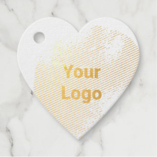 Simple minimal elegant custom logo here company  g foil favor tags