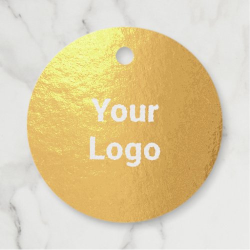 Simple minimal elegant custom logo here company  g foil favor tags
