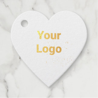 Simple minimal elegant custom logo here company g foil favor tags