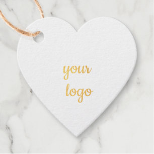 Simple minimal elegant custom logo here company g foil favor tags