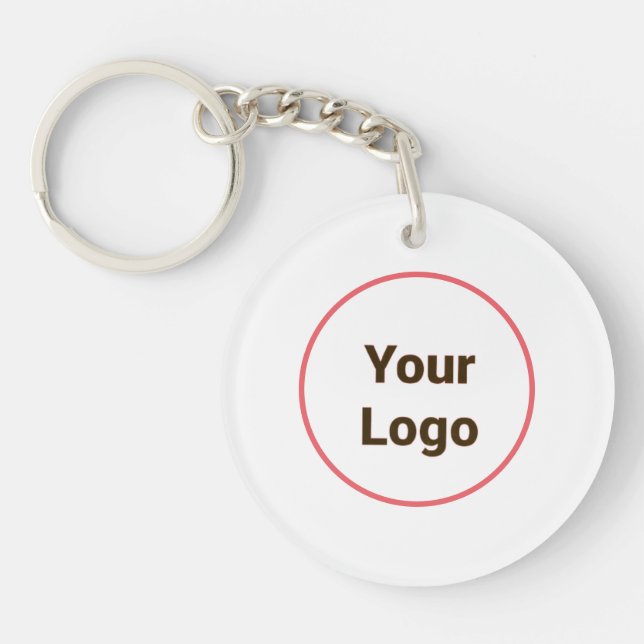 Simple minimal elegant custom logo here company  g keychain (Front)