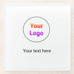 Simple minimal elegant custom logo here company glass coaster