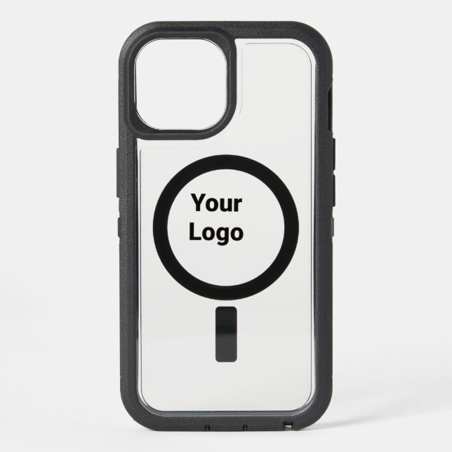 Simple minimal elegant custom logo here company iPhone 15 case (Back)