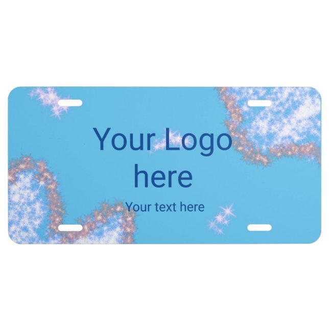 Simple minimal elegant custom logo here company    license plate (Front)