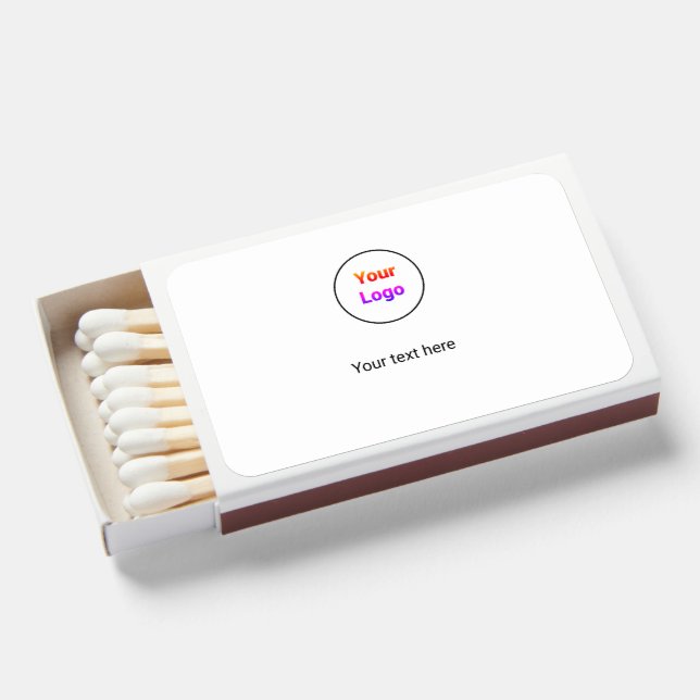 Simple minimal elegant custom logo here company   matchboxes (Front Open)