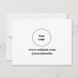 Simple minimal elegant custom logo here company note card