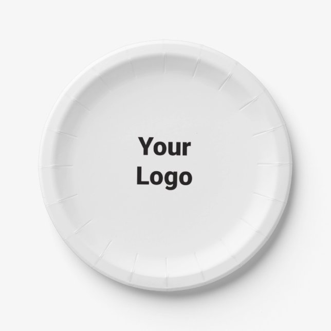Simple minimal elegant custom logo here company  paper plates (Front)