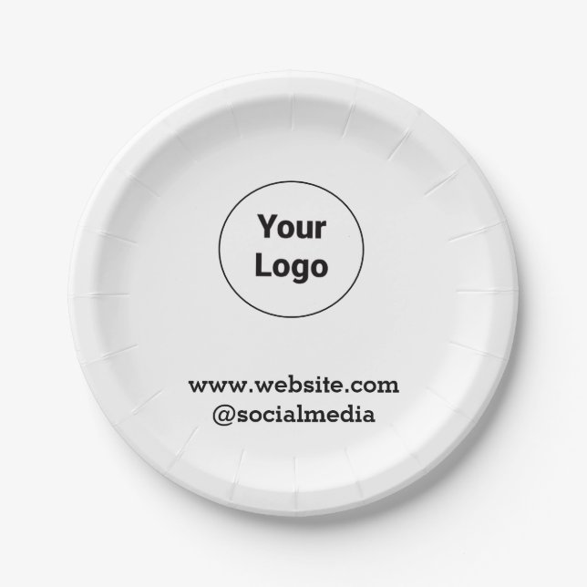 Simple minimal elegant custom logo here company  paper plates (Front)