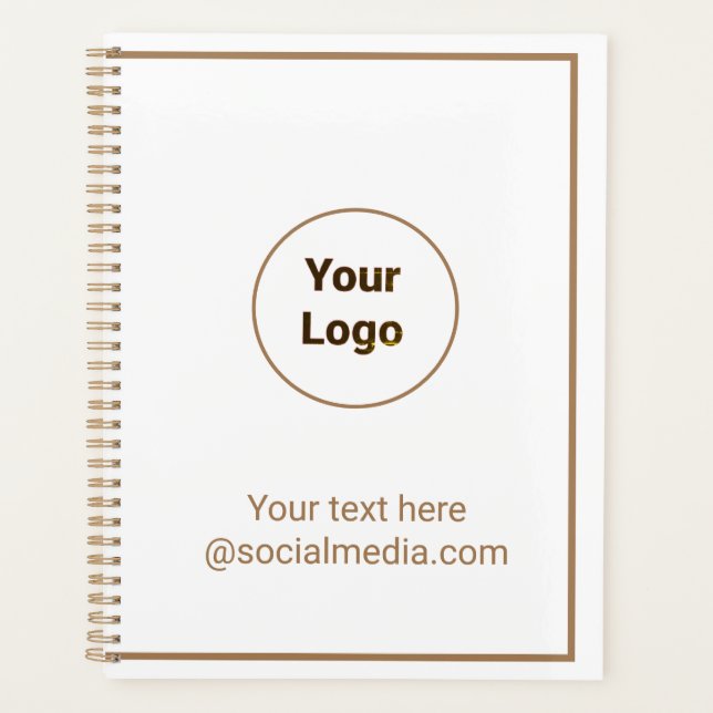 Simple minimal elegant custom logo here company    planner (Front)