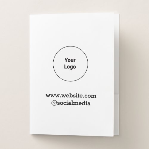 Simple minimal elegant custom logo here company  pocket folder