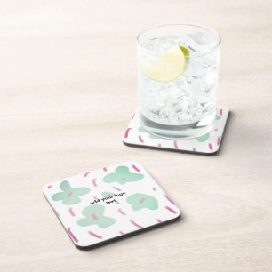 Simple minimal elegant custom logo here company  s beverage coaster