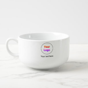 Simple minimal elegant custom logo here company   soup mug