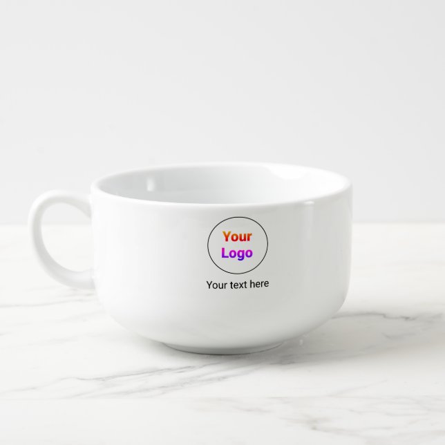 Simple minimal elegant custom logo here company   soup mug (Right)