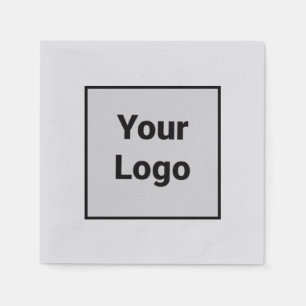 Simple minimal elegant custom logo here company sq napkins