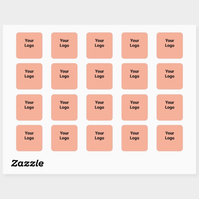 Simple minimal elegant custom logo here company sq square sticker (Sheet)