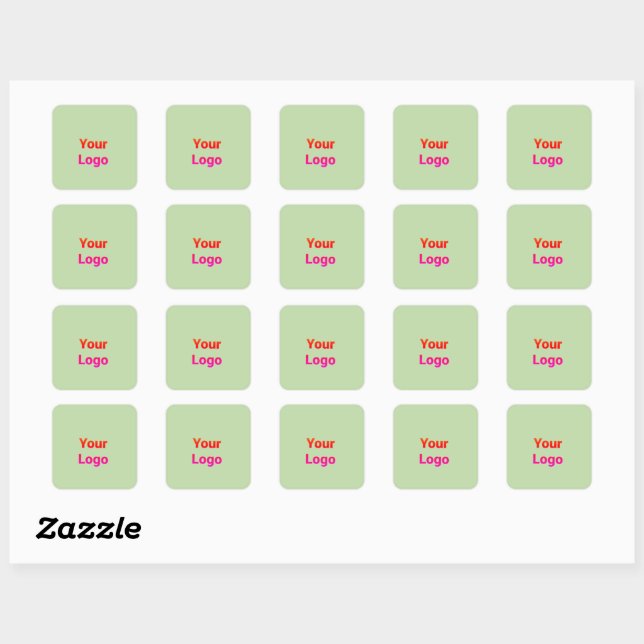 Simple minimal elegant custom logo here company sq square sticker (Sheet)