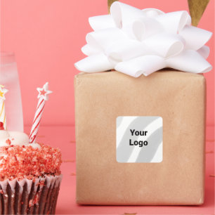 Simple minimal elegant custom logo here company sq square sticker