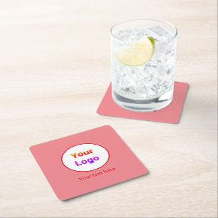 Simple minimal elegant custom logo here company    square paper coaster
