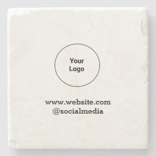 Simple minimal elegant custom logo here company stone coaster