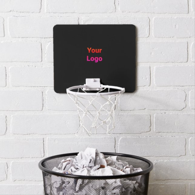 Simple minimal elegant custom logo here company th mini basketball hoop (In Situ)