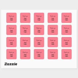Simple minimal elegant custom logo here company th square sticker
